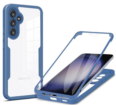betterfon 360 Grad Hülle Kompatibel mit Samsung Galaxy S23 FE | Handyhülle mit eingebautem Displayschutz für Galaxy S23 FE | Blau