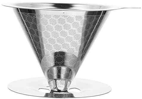 jojofuny Kegelförmiger Filter Papierloser Kaffeebereiter Kaffeetrichter Aus Edelstahl Wiederverwendbar Kompaktes Design