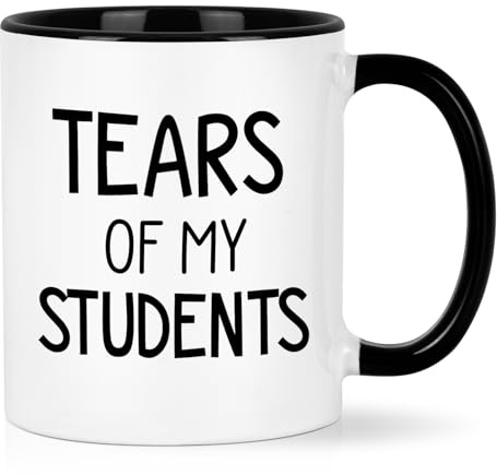 Cabtnca Tears of My Students Mug, Funny Teacher Gift, Porcelain 11 Oz, Microwave and Dishwasher Safe, Daycare Teacher Gifts, Birthday Christmas Gifts for Teacher