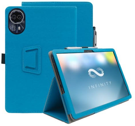 INSOLKIDON Compatible avec Coque Tec-Last T65 Max 12.95-inch Tablet Étui de Protection Pliable Housse Cuir Case Cover avec Fonction Sommeil/Réveil Automatique Fonction Support (Bleu Clair)