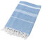 FEBE Strandtuch Badetuch Dunkel Blau Baumwolle 180x90 cm Ultraleicht mit Handgeknüpften Hamamtuch Saunatuch Picknickdecke Towel