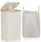 ROSOS Deposit Bottle Collector Bins with Lid, 105L Large Bottle Bins with Lid, Deposit Bottles Collection with Carrying Bag, Deposit Container Storage Empty Bottle Collector for Home, Beige