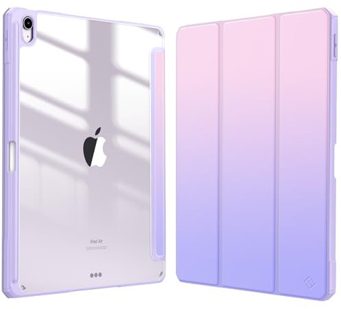 FINTIE Coque pour iPad Air 13 Pouces M3/M2 (2025/2024) - [Rangement de Stylet] Coque Transparente Claire, Étui Antichoc avec Bord en TPU Housse Pliable Sommeil/Réveil Auto, Ombre Fantaisie
