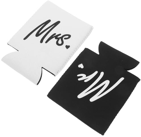 UTHCLO 2 Stück-Pack Hochzeitsdosenkühler aus Neopren Wiederverwendbare Leichte Dosenhüllen mit Kreativem Design für Festliche Hochzeiten und Feiern