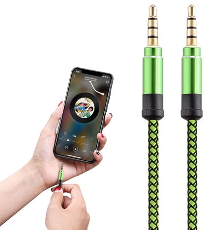 Cable para auriculares - 1,5 m 3 m Toma AUX chapada en oro de 3,5 mm | Cable auxiliar jack macho macho adaptador de extensión de audio para altavoz, audio de coche, auriculares, dispositivos