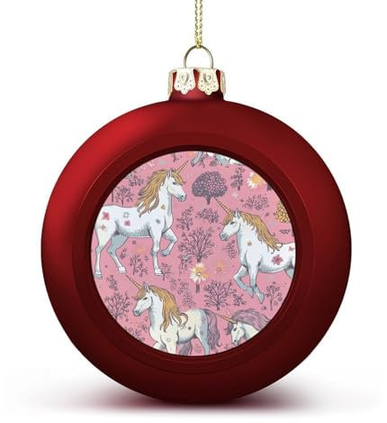 Weihnachtsbaumschmuck, Einhörner, Weihnachtskugel-Dekorationsset, Weihnachtsbaumschmuck für Feiertagsdekoration