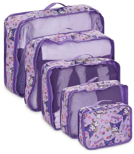 Sanrio 's Hello Kitty Packwürfel – 5 Stück Packwürfel Taschen – Reiseutensilien – Koffer-Organizer-Set – Hello Kitty und Freunde, My Melody, Kerromi, Kerropi, Badtz-Maru (Kerromi)