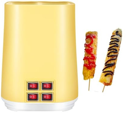 Electric Egg Roll Maker, 400W 4 Holes Automatic Egg Boiler with 4 Independent Switch, 360° Even Heating, Egg Rolls in 6 Minutes, Non Stick Sausage & Hot Dog Roll Cooker for Quick Home Meals