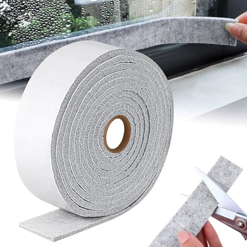 Feltrini Feltro Adesivo Rotolo per Mobili 5mx3cm Feltri Antiscivolo Taglio Libero in Qualsiasi Forma per Mobili Pesanti Porte e Finestre