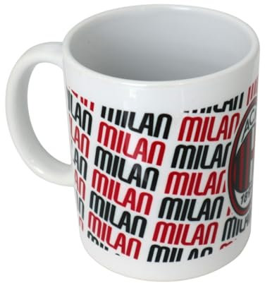 Tazza Mug in Ceramica Interno Bianco per AC MILAN 1899 Rossoneri Diavolo Curva Sud Milano con Logo Stampato Prodotto Ufficiale in Scatola Originale