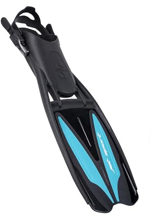 SCUBAPRO Jet Sport Scuba Diving Fin for Snorkeling and Swimming, Adjustable Open Heel, Turquoise, XS