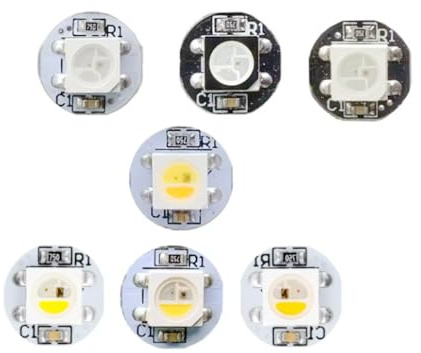 100 Stück 5050 SMD WS2812B RGB / SK6812 RGBW WWA Adressierbare LED-Chips mit Leiterplatine (10mm x 3mm), Kühlkörper, Schwarz/Weiße Leiterplatte, DC 5V (SK6812 RGBW 6000K)