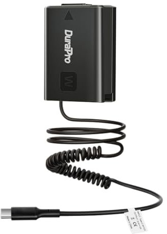 DuraPro USB-C NP-FW50 Dummy Akku for Sony Alpha ZV-E10 A7 A7R A7S A7II A7RII A7SII A6500 A6400 A6300 A6100 A6000 A5100 A5000 RX10 II III IV NEX-3 NEX-5 NEX-7 Camera
