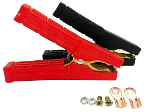 COZERI 1 Paar überbrückungskabel Klemmen,krokodilklemmen 12v Groß, 500A Heavy Duty Batterieklemmen, Isolierte Klemmen für Autobatterie, Ladegerät, Schweißmaschine, Starthilfekabel