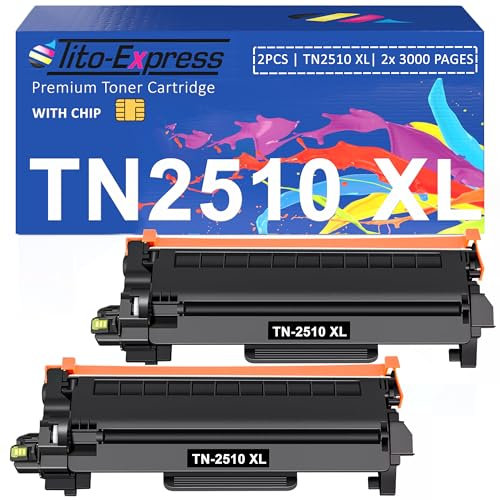 TN2510XL TN2510 XL Kompatibel für Brother TN-2510XL Toner TN-2510 XL MFC-L2827DW MFC-L2835DW MFC-L2800DW MFC-L2860DW HL-L2400DWE L2400DWE HL-L2447DW DCP-L2620DW DCP-L2660DW DCP-L2627DWE Schwarz 2-Pack