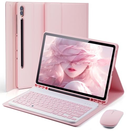 Case for Samsung Galaxy Tab S10 Ultra/S9 Ultra/S8 Ultra Generation 14.6 Inch with German Keyboard, Charged German Keyboard, Bluetooth, Wireless Mouse, German Magnetic Keyboard Case