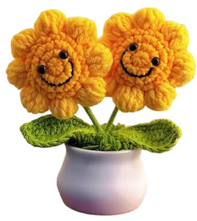 DtgEcd Sunflower Gifts for Women,crochet Flowers Knitted Flowers Mother's Day Hand Woven Emotional Support Gift Sunflower Gifts for Mothers, Teachers, Girls, Friends, Colleagues