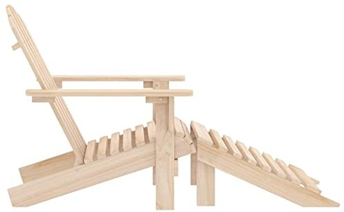 HEFZGDB Adirondack-Gartenstuhl mit Fußteil Massivholz Tanne Balkon Stühle Gartenstühle Gartenstuhl Armlehnstuhl für Innenhof Balkon Terrasse Parks
