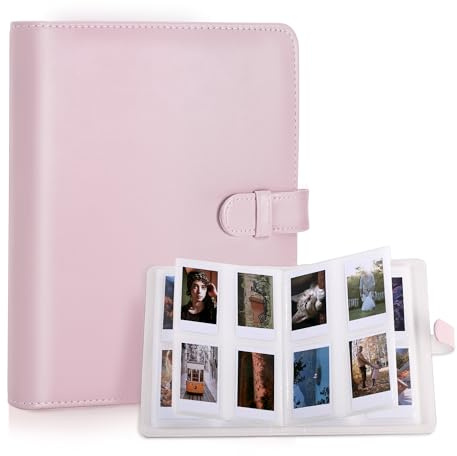 ELAKIRI Fotoalbum mit 256 Taschen für 3 Zoll Film, Album Passend für Fujifilm Instax Mini 12 9 11 8 99 40 90 EVO LiPlay Sofortbildkamera,Kompatibel mit Polaroid Snap PIC-300,Fotopapier (Rosa)