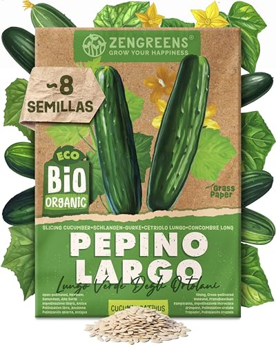 ZenGreens® - Bio Schlangen-Gurke Samen (Lungo Verde Degli Ortolani) - Schlangen-Gurkesamen - Gemüsesamen für den einfachen Anbau im Garten, Balkon oder Hochbeet - Saatgut - Schlangen-Kukumer