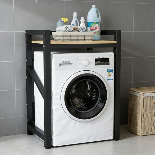 Über dem Waschmaschinenregal, Waschmaschine Trockner Schrank Übereinander Schrank, 3 Höhenverstellbar für Balkon, Waschküche, Tragfähigkeit 350 kg, 73 * 64 * 115 cm