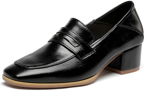 Eestfy Damen Convertible Slipper Quadrat Zehen Blockabsatz Faltbarer Absatz Design 2-in-1 Slip-On Mule Professionelle Büroschuhe Bequem & Stylisch,Schwarz,42 EU