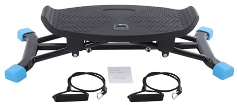 Balance Trainer Simulierte Skimaschine Ski Simulator 120KG Tragfähigkeit Ski Twist 85cm Kraftbands Twist Board Twist Waist Disc Board mit Kordelzug (Schwarz + Blau)
