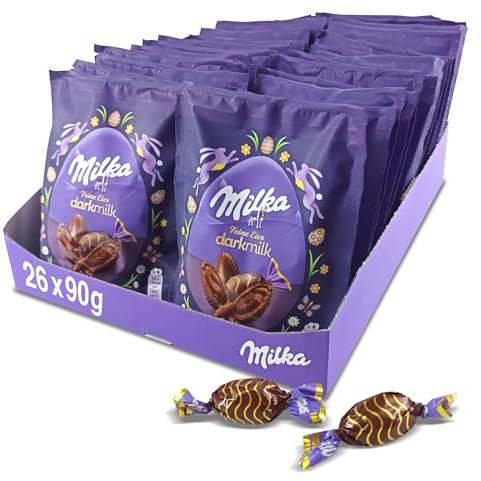 Milka Feine Eier Dark Milk – 26 x 90g Beutel (2340g) Zartbitter-Ostereier einzeln verpackt