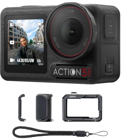 DJI Osmo Action 5 Pro Street Photography Combo, 4K Action Camera | 1/1.3″ Sensor, 155° FOV, 4hrs Battery, Enhanced Grip Comfort, Utility Frame & Hand Grip for Stable Street Capture