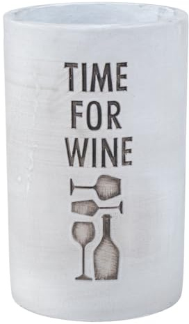 levandeo Beton Weinkühler Grau H21cm Flaschenkühler Time for Wine Sektkühler Tischdeko Spruch Candlelight Dinner