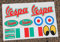 VESPA ROLLER stil sticker aufkleber set Italienische Flagge Piaggio