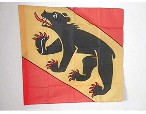 AZ FLAG - Drapeau Canton de Berne - 90x90 cm - Drapeau Bern - Be Suisse 100% Polyester Avec Fourreau et Cordelette - Pavillon 80 g