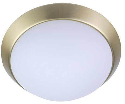 Niermann Standby 57111 A++, Deckenleuchte - Dekorring Messing matt, 45 cm, LED, Opal matt, 45 x 45 x 13 cm