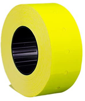 10 Rollen Preisetiketten 21x12RE leucht-gelb permanent | 10.000 Etiketten | Preisauszeichner Etiketten | Auszeichner Etiketten | HUTNER