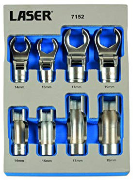 Laser 7152 Window Socket & Crows Foot Wrench Set 3/8D 8pc