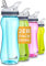 AceCamp Tritan-Trinkflasche, BPA-frei, Sportflasche, Trink-Trinkhalm, 350 ml, 550 ml, 750 ml, Deckel (2 x Blau 550 ml, 550 ml, 550 ml)