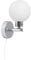 firstchoicelighting Modern Polished Chrome & Glass Globe IP44 Bathroom Wall Light Pull Cord Switch