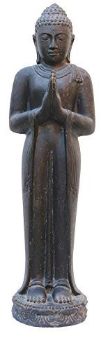 STONE art & more Buddha Figur Begrüßung, stehend, 120 cm, Steinfigur, Steinguss, Garten Deko, frostfest