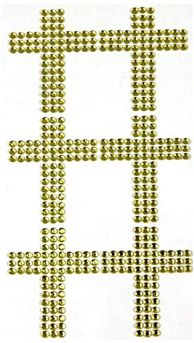Eleganza Kreuz-Aufkleber, mit Strasssteinen, goldfarben