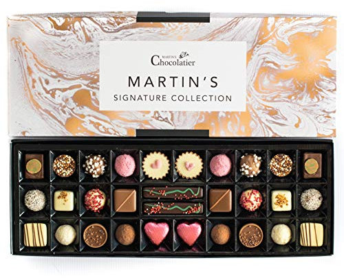 Martins Chocolatier Assortiment de Chocolats Signature - 30 Chocolats Fait à la Main - 15 Saveurs de Chocolat | Cadeau Chocolat