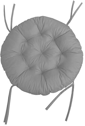 chilly pilley® Polster für Papasansessel - Rundkissen - Auflage Polster für Papasansessel -Sesselkissen Sitzkissen Gesteppt mit Schlaufen (Grau, 120cm)