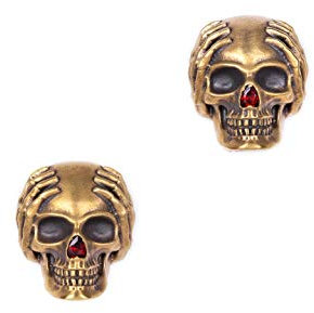 Manschettenknöpfe mit taubem Totenkopf, handgefertigte Manschettenknöpfe, Messing-Manschettenknöpfe, Antik-Gold-Manschettenknöpfe, Vintage-Manschettenknöpfe, Totenkopf-Manschettenknöpfe, 25X20 MM,