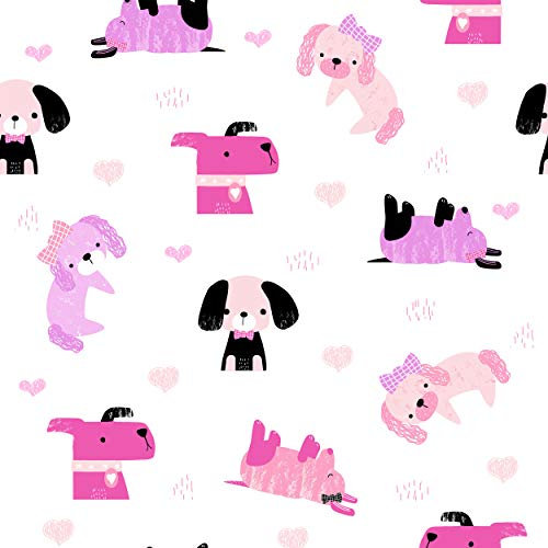 decomonkey Fototapete Kinder Kinderzimmer | Tapetenrolle 10 m Tapete Vliestapete Deko Panel Modern Design Wanddeko Wandtapete | für Mädchen Tiere Hund