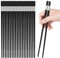 GADIEDIE Lot de 10 paires de baguettes réutilisables en fibre de verre, baguettes jhapanaises de style chinois, passent au lave-vaisselle, baguettes de cuisine en alliage (24,1 cm, argenté)