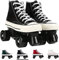 JianJud Rollschuhe Erwachsene Herren Und Damen Vierrad Rollschuhe, Canvas Zweireihige Rollschuhe Räder, Indoor Und Outdoor Zweireihige Skates Für Jugendliche B,43