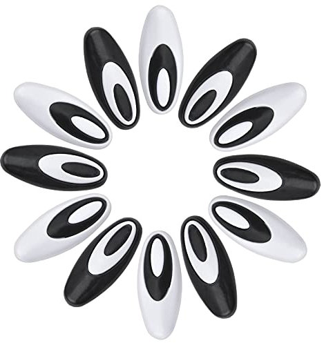 WANDIC Sicherheitsnadeln, 50 Stück, schwarz und weiß, Kunststoff-Abdecknadeln, Sicherheitsnadeln, Hijab, Sari-Anstecknadeln, Sicherheitsverriegelung, für Erwachsene (Stil 3)