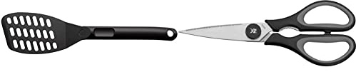 WMF Neutral Espátula para sartén, Negro, 31cm & Touch Tijeras de Cocina, Acero Inoxidable, Negro, 21cm