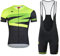 Santic Radsport Set Herren Radtrikot Set Kurzarm Fahrradtrikot Fahrradbekleidung Radsport-Anzüge Trägerhose Atmungsaktiv Schnelltrocknend Grün M