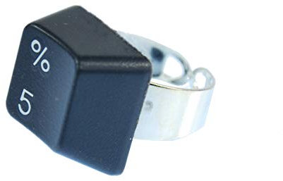 Miniblings Tastatur Ring Wunschzahl Ziffer Nummer 123 Computer PC Nerd - Handmade Modeschmuck I Fingerring mit Motiv I verstellbar one Size, 2. Zahl:9