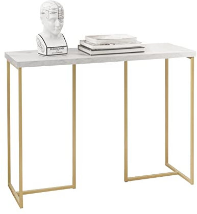SoBuy FSB58-G Konsolentisch mit goldenem Metallrahmen Flurtisch Dekotisch Sideboard Beistelltisch Wohnzimmer Eingangsbereich BHT ca: 100x75x36cm